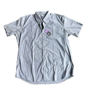 Westport No‎ Tuck Shirt Mens 3XT Navy Chambray Short Sleeve Stretch NWT